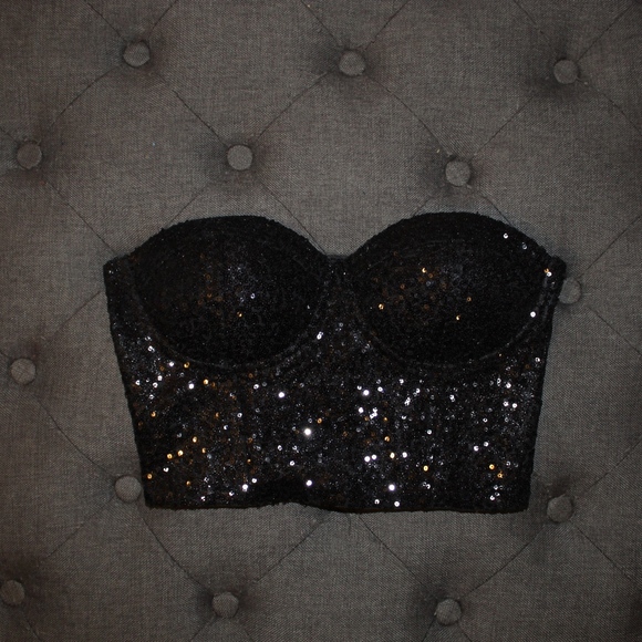 Charlotte Russe Tops - black sequence top